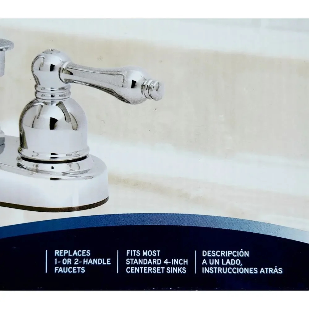 NEW Solutions By Peerless Polished Chrome Two-Handle Bathroom Faucet PopUp Drain